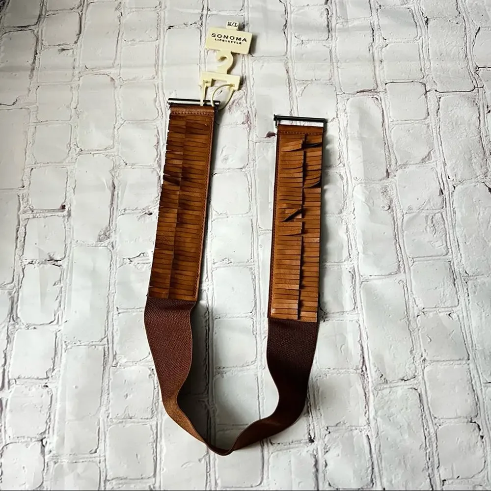 Apt.9 Womens Red Stretchy Style Hook Front Belt Size M/L